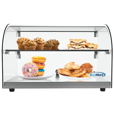 Koolmore - 22" Commercial Countertop Bakery Display Case with Front Curved Glass and Rear Door - 1.5 cu. ft. DC-2C